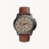 Buy Shop Fossil Grant Chronograph Brown Dial Brown Leather Strap Watch for Men - FS5214 USA Online