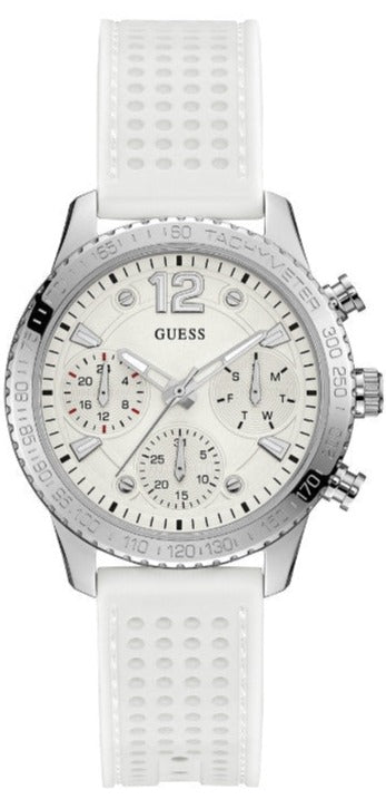 Buy Shop Guess Marina Quartz White Dial White Rubber Strap Watch For Women - W1025L1 USA Online