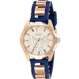 Buy Shop Guess Interpid White & Rose Gold Dial Blue Silicone Strap Watch For Women - W0325L8 USA Online
