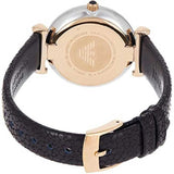 Buy Shop Emporio Armani Gianni T Bar Analog Blue Dial Black Leather Strap Watch For Women - AR1989 USA Online