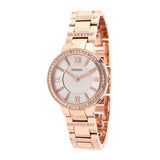 Buy Shop Fossil Virginia White Dial Rose Gold Steel Strap Watch for Women - ES3284 USA Online