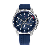Buy Shop Tommy Hilfiger Mason Blue Dial Blue Rubber Strap Watch for Men - 1791791 USA Online