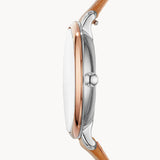 Buy Shop Fossil Jacqueline Three Hand Date Luggage Blue Dial Brown Leather Strap Watch for Women - ES4274 USA Online
