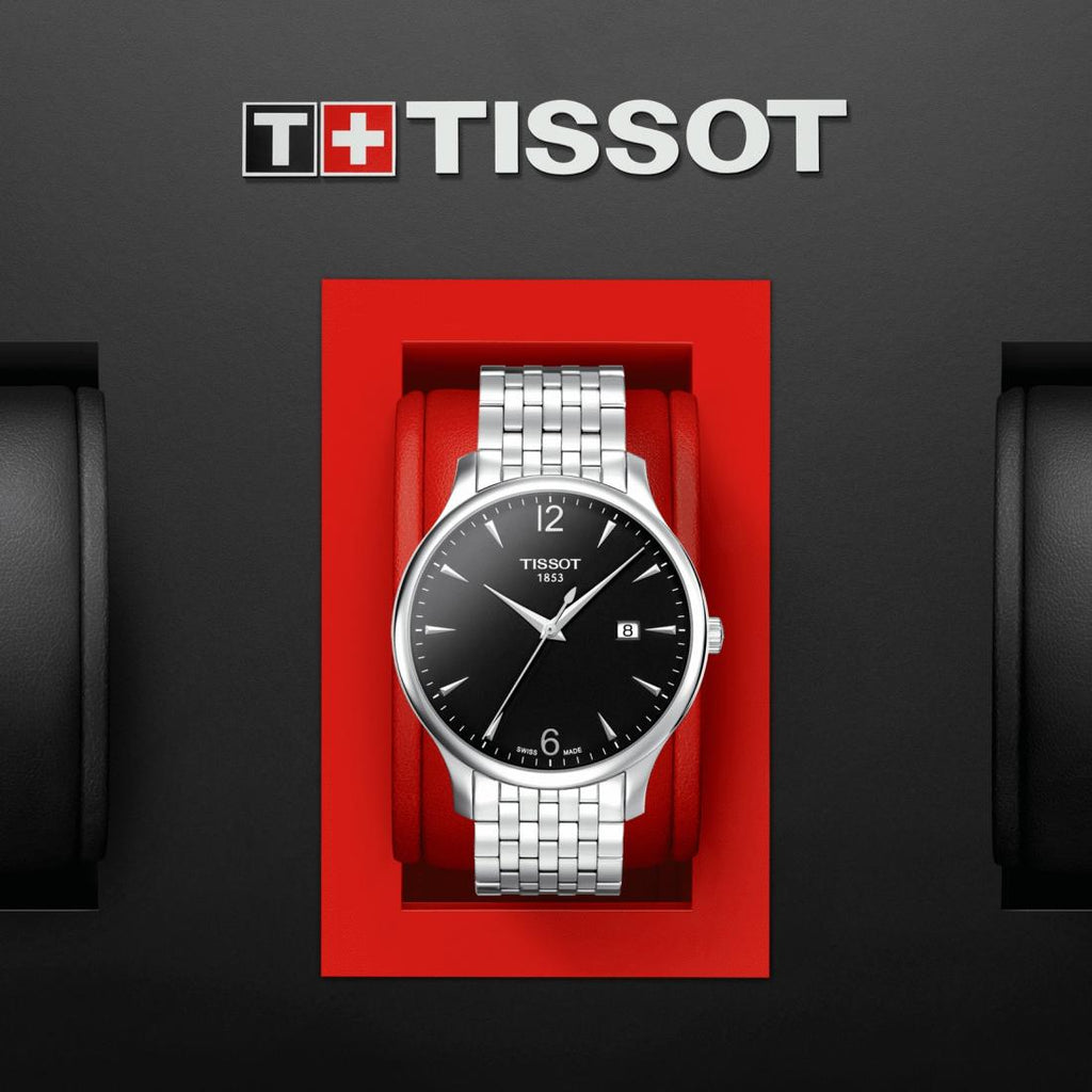 Buy Shop Tissot T Classic Tradition Black Dial Silver Steel Strap Watch For Men - T063.610.11.057.00 USA Online