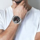 Buy Shop Diesel Mega Chief Chronograph Black Dial Silver Steel Strap Watch For Men - DZ4308 USA Online