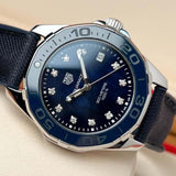 Buy Shop Tag Heuer Aquaracer Quartz Mother of Pearl Blue Dial Blue NATO Strap Watch for Women - WAY131L.FT6091 USA Online