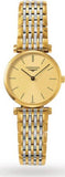 Longines La Grande Classique Quartz Gold Dial Two Tone Mesh Bracelet Watch for Women - L4.209.2.32.7