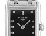Buy Shop Longines Dolcevita Black Dial Silver Steel Strap Watch for Women - L5.258.4.57.6 USA Online