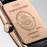 Buy Shop Longines Dolcevita Diamonds Mother of Pearl White Dial Black Leather Strap Watch for Women - L5.258.8.87.0 USA Online