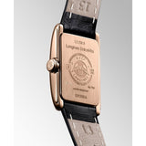 Buy Shop Longines Dolcevita Diamonds Mother of Pearl White Dial Black Leather Strap Watch for Women - L5.258.8.87.0 USA Online