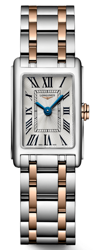 Buy Shop Longines Dolcevita 18K Gold Silver Dial Two Tone Steel Strap Watch for Women - L5.258.5.71.7 USA Online