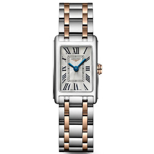 Buy Shop Longines Dolcevita 18K Gold Silver Dial Two Tone Steel Strap Watch for Women - L5.258.5.71.7 USA Online