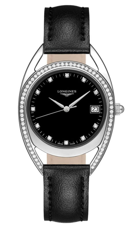 Buy Shop Longines Equestrian Arche Quartz Diamond Black Dial Watch for Women - L6.136.0.57.0 USA Online