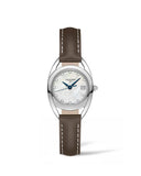 Buy Shop Longines Equestrian Mother of Pearl Dial Brown Leather Strap Watch for Women - L6.136.0.87.2 USA Online