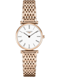 Longines La Grande Classique White Dial Rose Gold Mesh Bracelet Watch for Women - L4.209.1.92.8