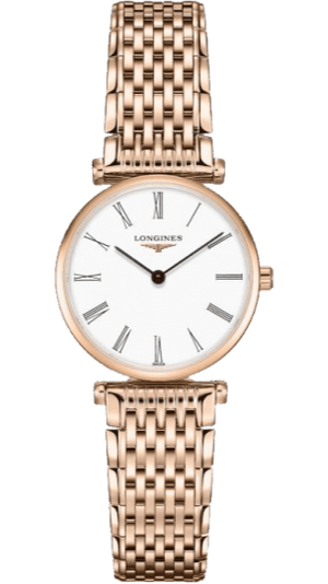 Longines La Grande Classique White Dial Rose Gold Mesh Bracelet Watch for Women - L4.209.1.91.8