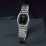 Buy Shop Longines La Grande Classique de Longines Black Dial Silver Mesh Bracelet Watch for Women - L4.288.0.58.6 USA Online