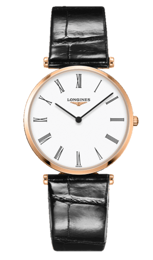 Longines La Grande Classique De Longines White Dial Black Leather Strap Watch for Women - L4.755.1.91.2