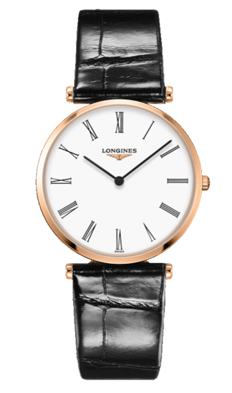 Longines La Grande Classique De Longines White Dial Black Leather Strap Watch for Women - L4.755.1.91.2
