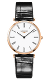 Longines La Grande Classique De Longines White Dial Black Leather Strap Watch for Women - L4.755.1.91.2
