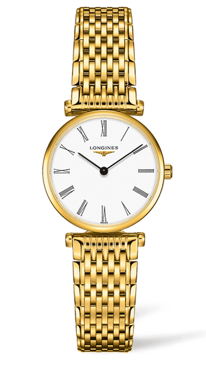 Longines La Grande Classique De Longines White Dial Gold Steel Strap Watch for Women - L4.209.2.11.8