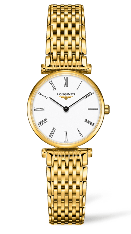 Longines La Grande Classique De Longines White Dial Gold Steel Strap Watch for Women - L4.209.2.11.8