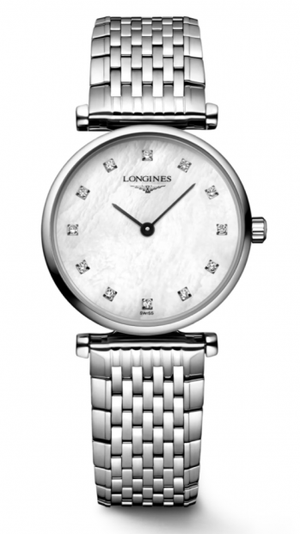 Buy Shop Longines La Grande Classique Diamonds White Dial Silver Steel Strap Watch for Women - L4.209.4.87.6 USA Online