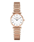 Longines La Grande Classique White Dial Rose Gold Mesh Bracelet Watch for Women - L4.209.1.91.8