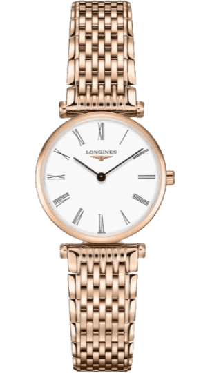 Longines La Grande Classique White Dial Rose Gold Mesh Bracelet Watch for Women - L4.209.1.91.8