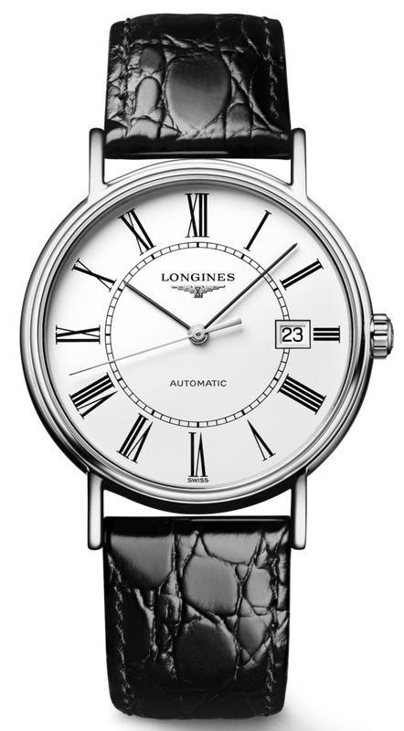 Buy Shop Longines Presence 38.5mm Automatic White Dial Black Leather Strap Watch for Men - L4.921.4.11.2 USA Online