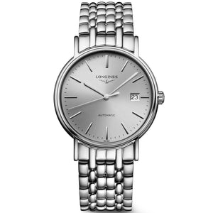 Buy Shop Longines Presence 38.5mm Automatic Silver Dial Silver Mesh Bracelet Watch for Men - L4.921.4.72.6 USA Online