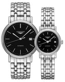 Buy Shop Longines Presence 25.5mm Automatic Black Dial Silver Steel Strap Watch for Women - L4.321.4.52.6 USA Online