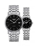 Buy Shop Longines Presence 25.5mm Automatic Black Dial Silver Steel Strap Watch for Women - L4.321.4.52.6 USA Online