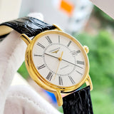 Buy Shop Longines Presence 25.5mm Automatic White Dial Black Leather Strap Watch for Women - L4.921.2.11.2 USA Online
