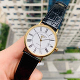 Buy Shop Longines Presence 25.5mm Automatic White Dial Black Leather Strap Watch for Women - L4.921.2.11.2 USA Online
