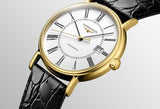 Buy Shop Longines Presence 25.5mm Automatic White Dial Black Leather Strap Watch for Women - L4.921.2.11.2 USA Online