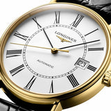 Buy Shop Longines Presence 25.5mm Automatic White Dial Black Leather Strap Watch for Women - L4.921.2.11.2 USA Online