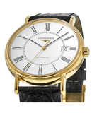 Buy Shop Longines Presence 25.5mm Automatic White Dial Black Leather Strap Watch for Women - L4.921.2.11.2 USA Online