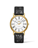 Buy Shop Longines Presence 25.5mm Automatic White Dial Black Leather Strap Watch for Women - L4.921.2.11.2 USA Online