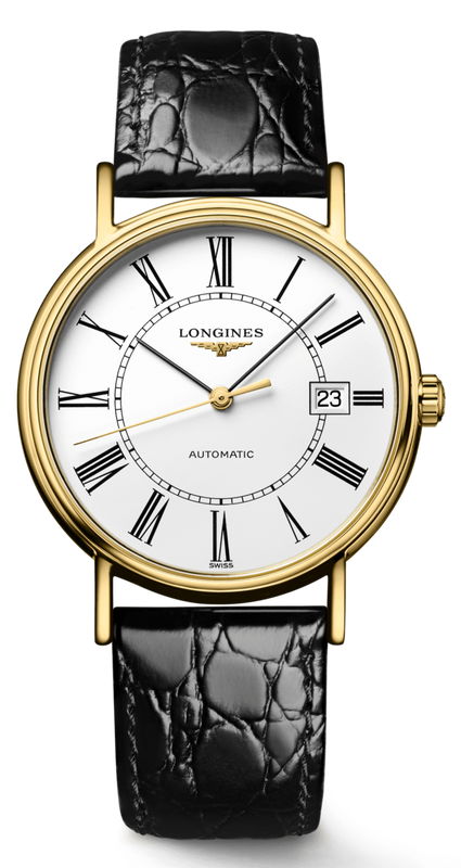 Buy Shop Longines Presence 25.5mm Automatic White Dial Black Leather Strap Watch for Women - L4.921.2.11.2 USA Online