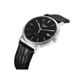 Buy Shop Longines Presence 38.5mm Automatic Black Dial Black Leather Strap Watch for Men - L4.921.4.52.2 USA Online