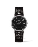 Buy Shop Longines Presence 38.5mm Automatic Black Dial Black Leather Strap Watch for Men - L4.921.4.52.2 USA Online