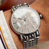 Buy Shop Longines Presence 38.5mm Automatic Silver Dial Silver Mesh Bracelet Watch for Men - L4.921.4.72.6 USA Online