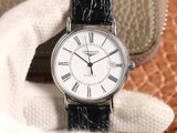 Buy Shop Longines Presence 38.5mm Automatic White Dial Black Leather Strap Watch for Men - L4.921.4.11.2 USA Online