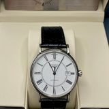 Buy Shop Longines Presence 38.5mm Automatic White Dial Black Leather Strap Watch for Men - L4.921.4.11.2 USA Online