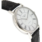 Buy Shop Longines Presence 38.5mm Automatic White Dial Black Leather Strap Watch for Men - L4.921.4.11.2 USA Online