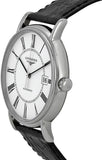 Buy Shop Longines Presence 38.5mm Automatic White Dial Black Leather Strap Watch for Men - L4.921.4.11.2 USA Online