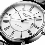 Buy Shop Longines Presence 38.5mm Automatic White Dial Black Leather Strap Watch for Men - L4.921.4.11.2 USA Online