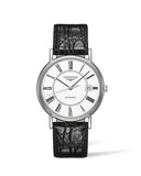 Buy Shop Longines Presence 38.5mm Automatic White Dial Black Leather Strap Watch for Men - L4.921.4.11.2 USA Online