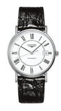 Buy Shop Longines Presence 38.5mm Automatic White Dial Black Leather Strap Watch for Men - L4.921.4.11.2 USA Online